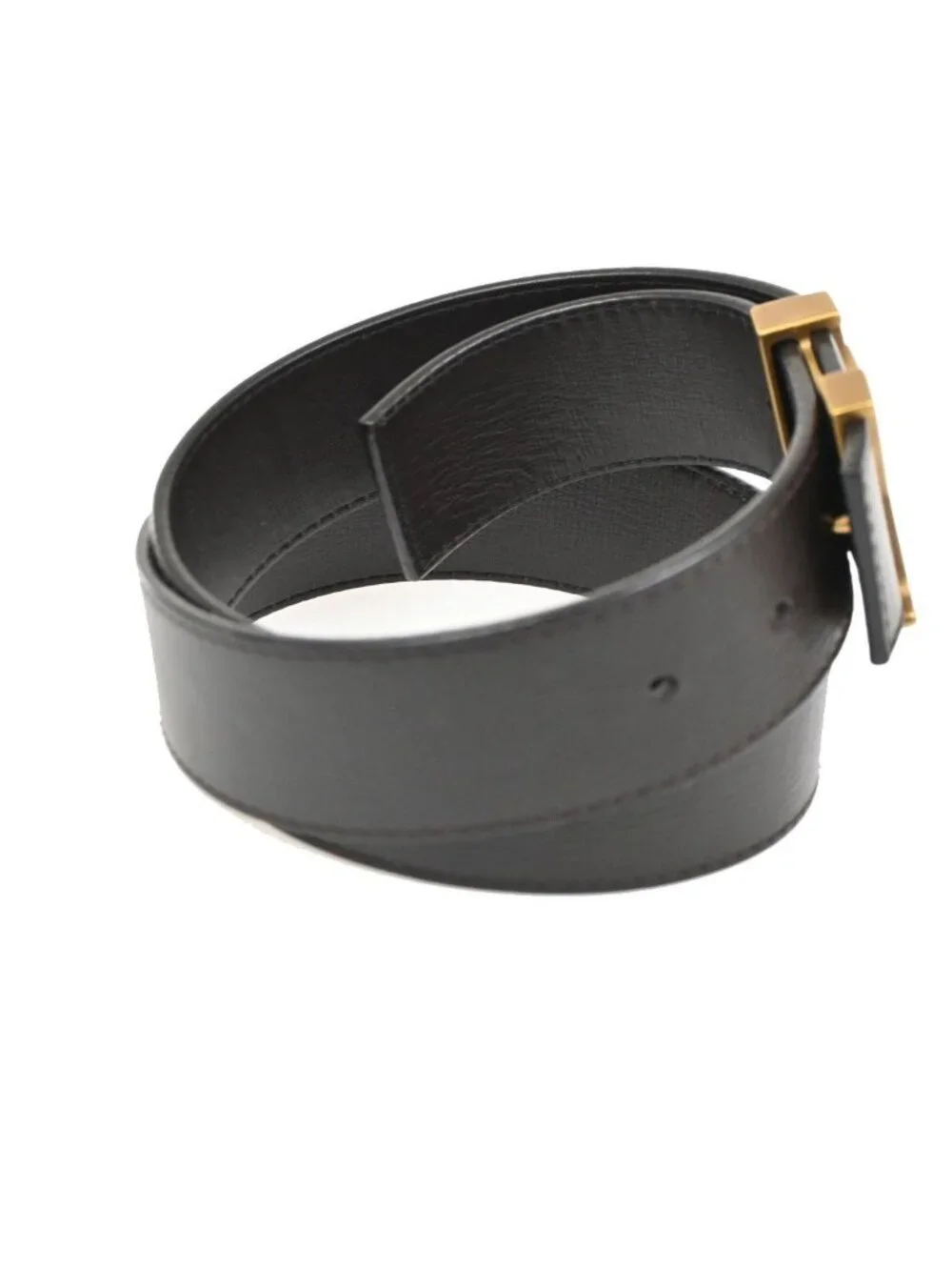Louis Vuitton Belt Ceinture LV Initial 80 Brown Gold Leather